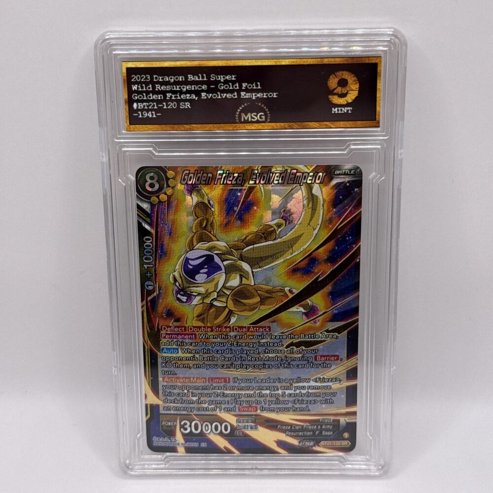DBZ Golden Frieza Evolved Emperor BT21-120 SR Foil Dragon Ball Super Graded 9